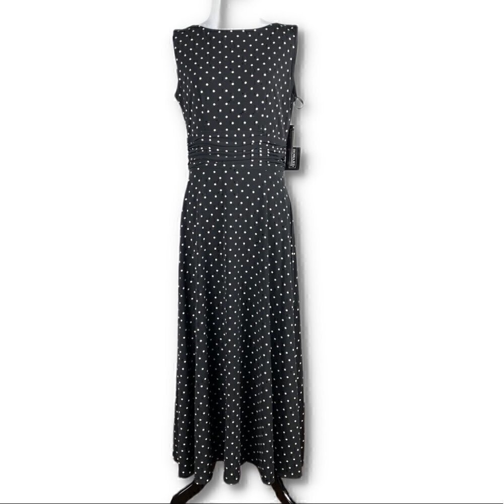Jessica Howard Womens dress size 6 black white polka dot vintage 90s